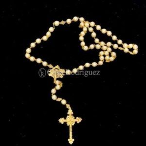 ROSARIO PERLAS Y ORO 12MM