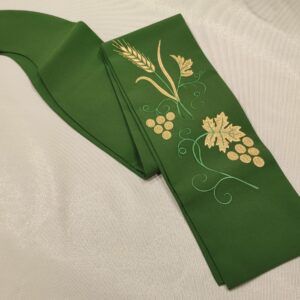 ESTOLA VERDE UVAS Y ESPIGAS