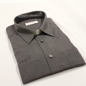 CAMISA GRIS ANTRACITA CUELLO PALAS MANGA LARGA