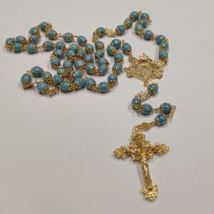 ROSARIO TURQUESA Y ORO
