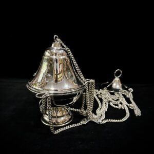 INCENSARIO METAL PLATEADO 17CMS