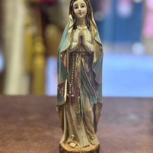 VIRGEN DE LOURDES MADERA VIEJA 20 CMS