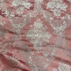 BROCADO ROSA Y PLATA ALMOINES