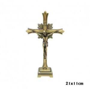 CRUCIFIJO METAL SOBREMESA