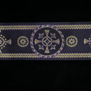 GALON CRUCES MORADO OSCURO 10CMS